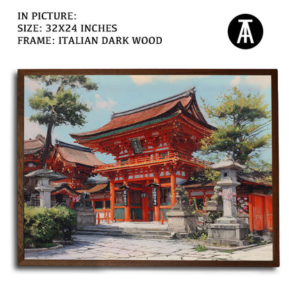 Artwork in Dark Wood Frame