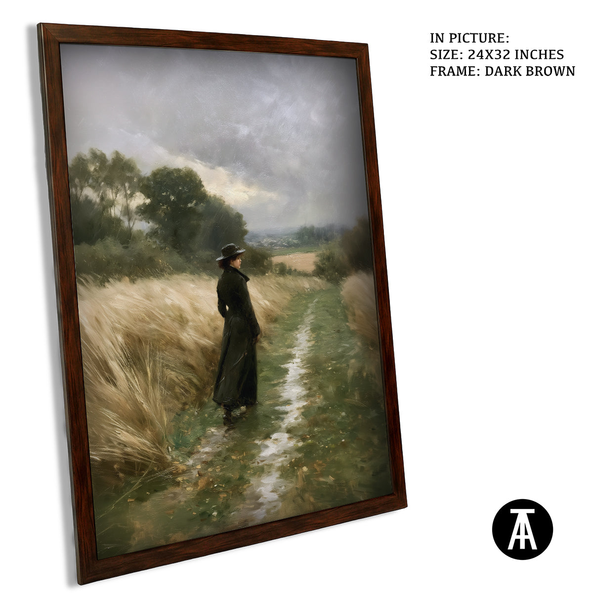 Artwork in Dark Brown Frame