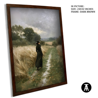 Artwork in Dark Brown Frame
