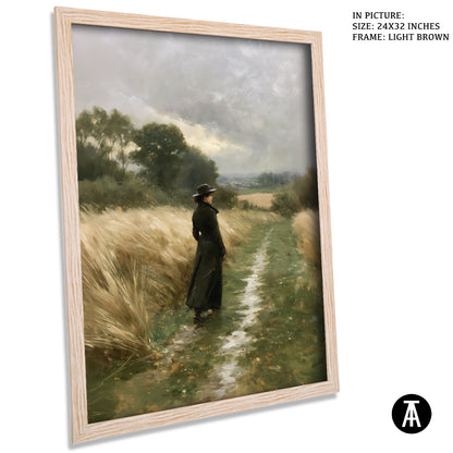 Artwork in Light Brown Frame