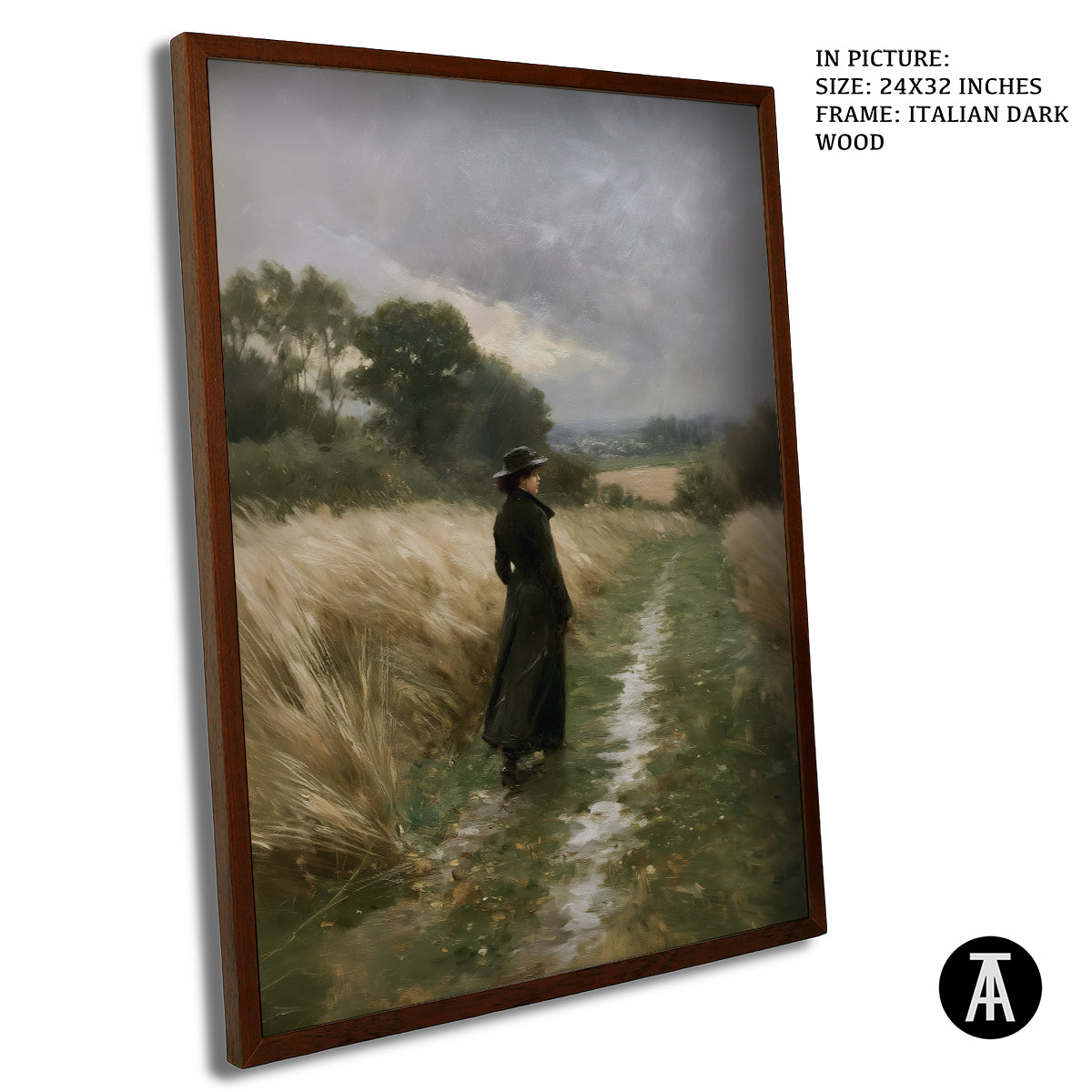 Artwork in Dark Wood Frame