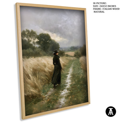 Artwork in Natural Wood Frame