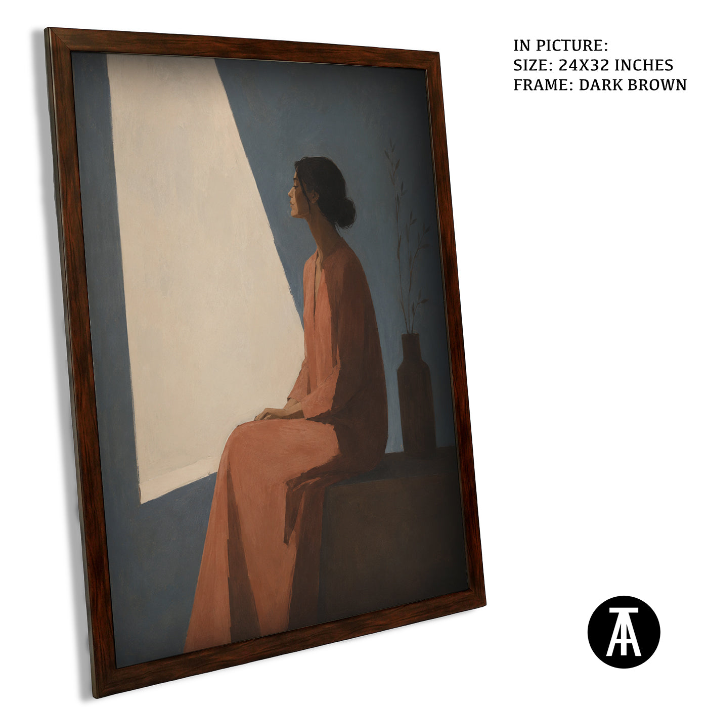 Artwork in Dark Brown Frame