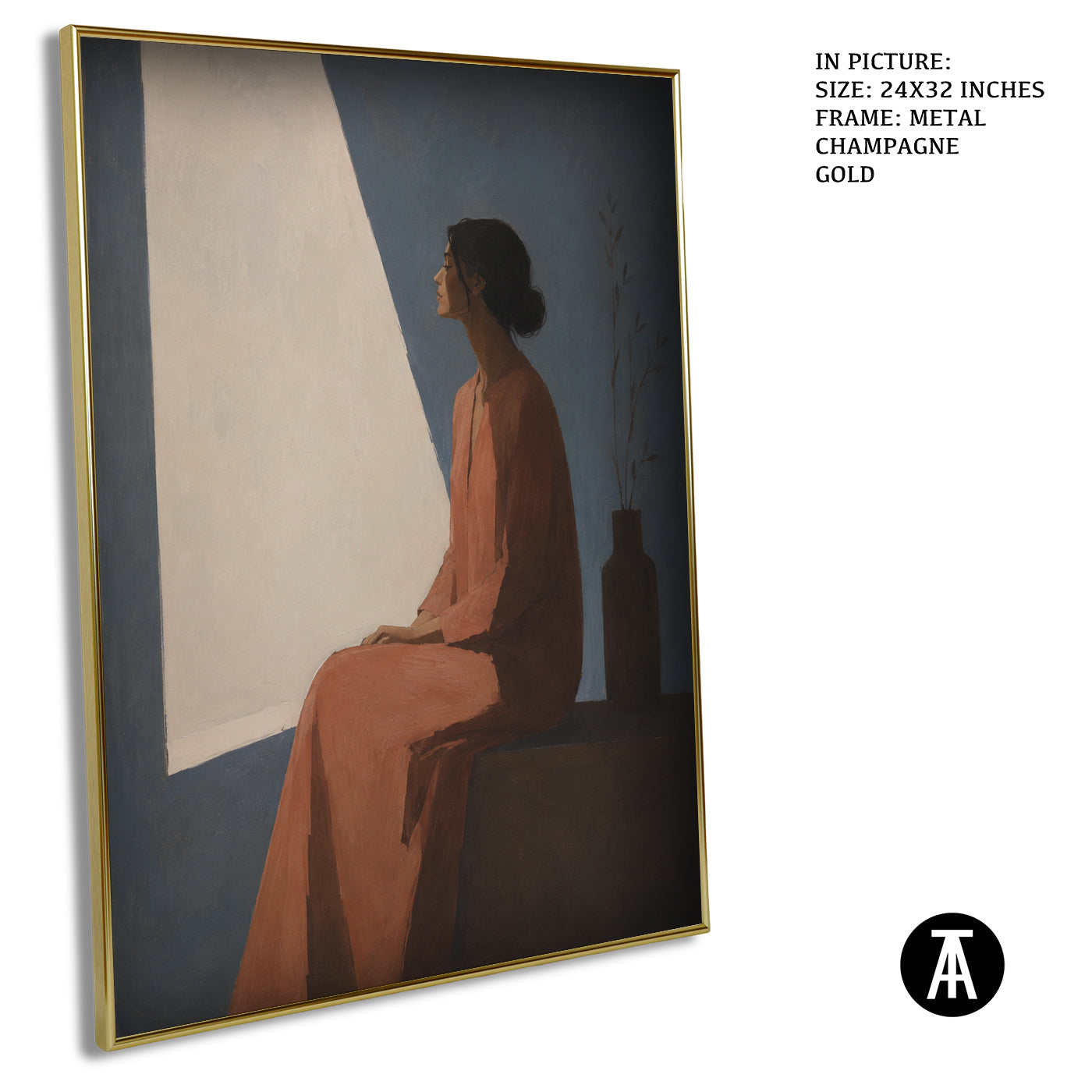 Artwork in Metal Champagne Gold Frame
