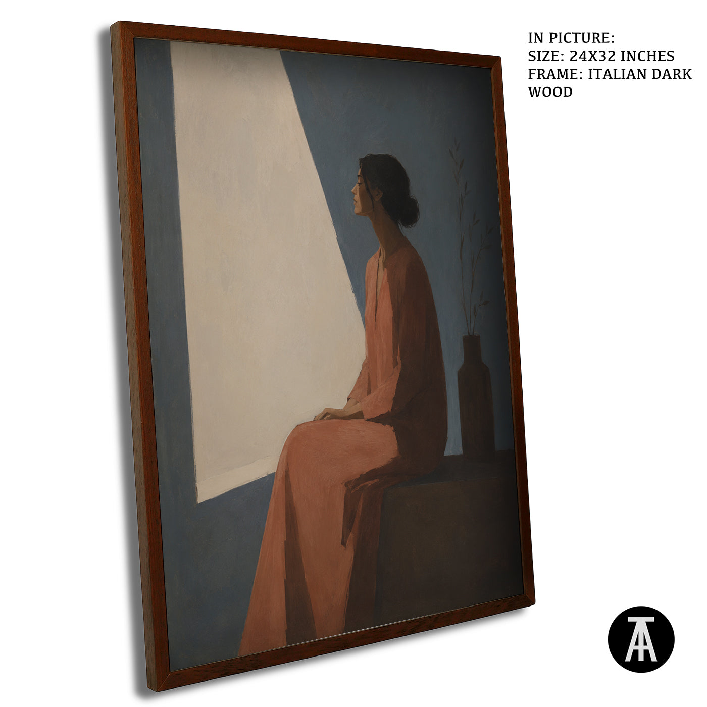 Artwork in Dark Wood Frame