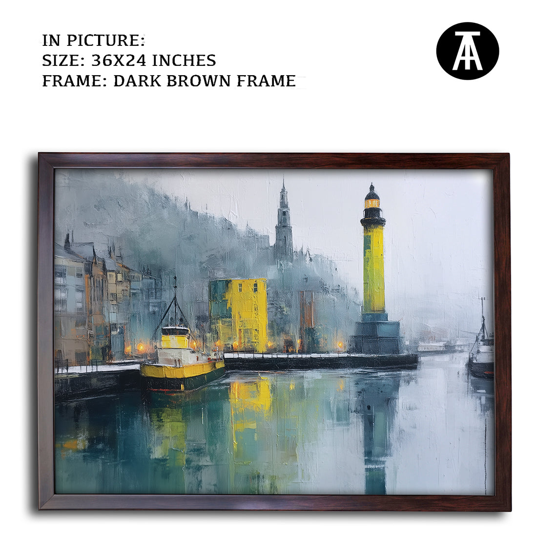 Artwork in Dark Brown Frame
