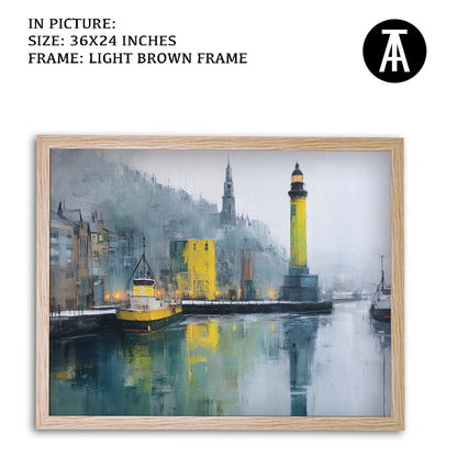 Artwork in Light Brown Frame