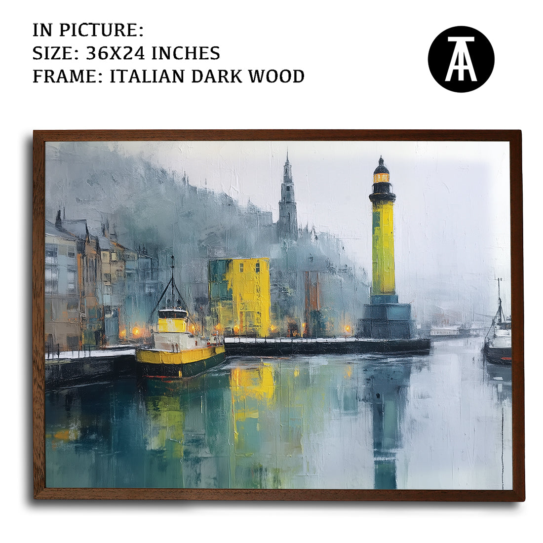 Artwork in Dark Wood Frame