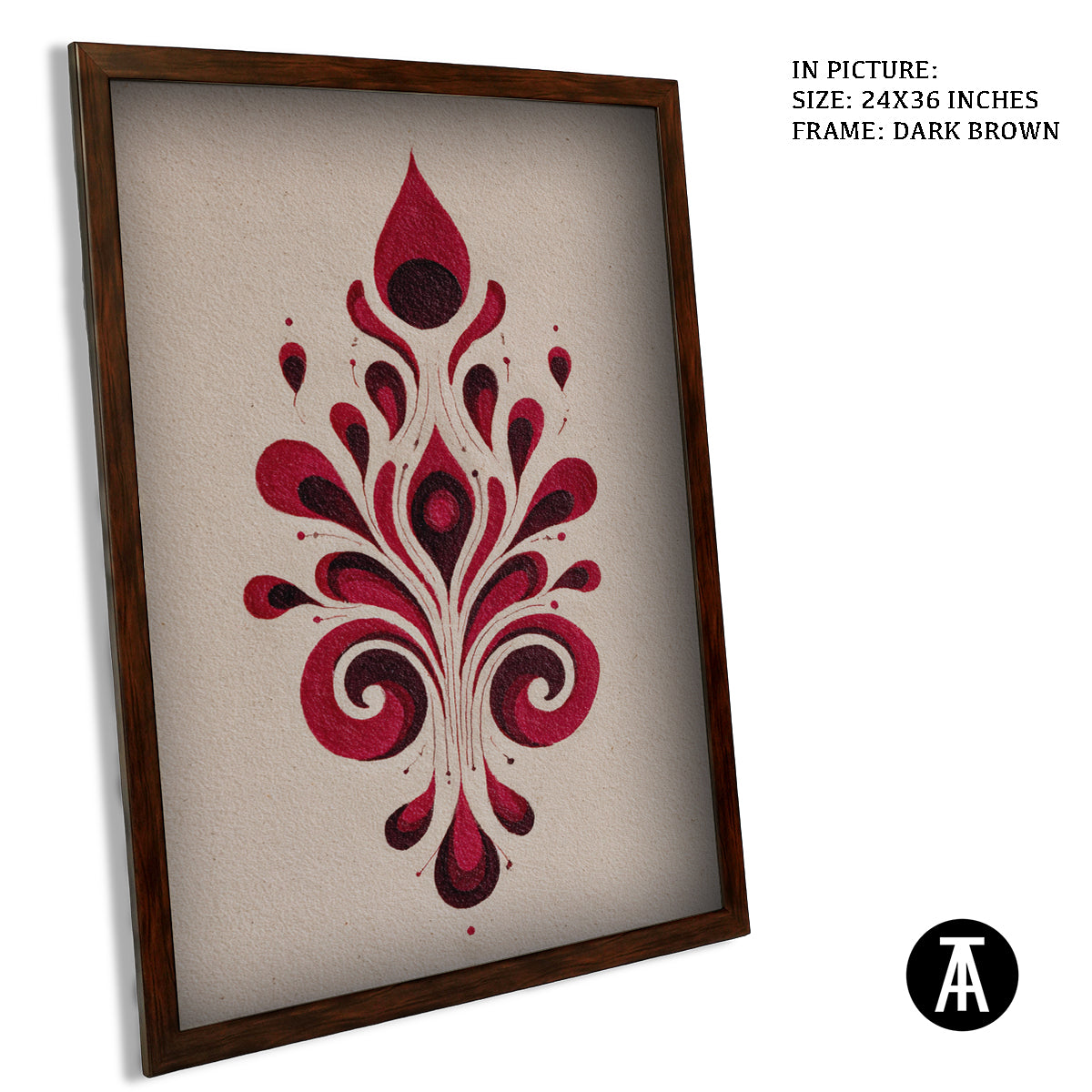 Artwork in Dark Brown Frame