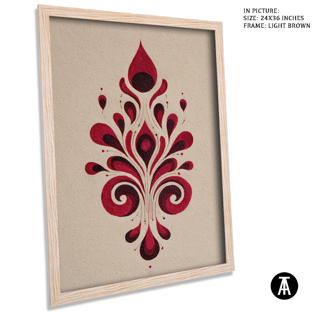 Artwork in Light Brown Frame