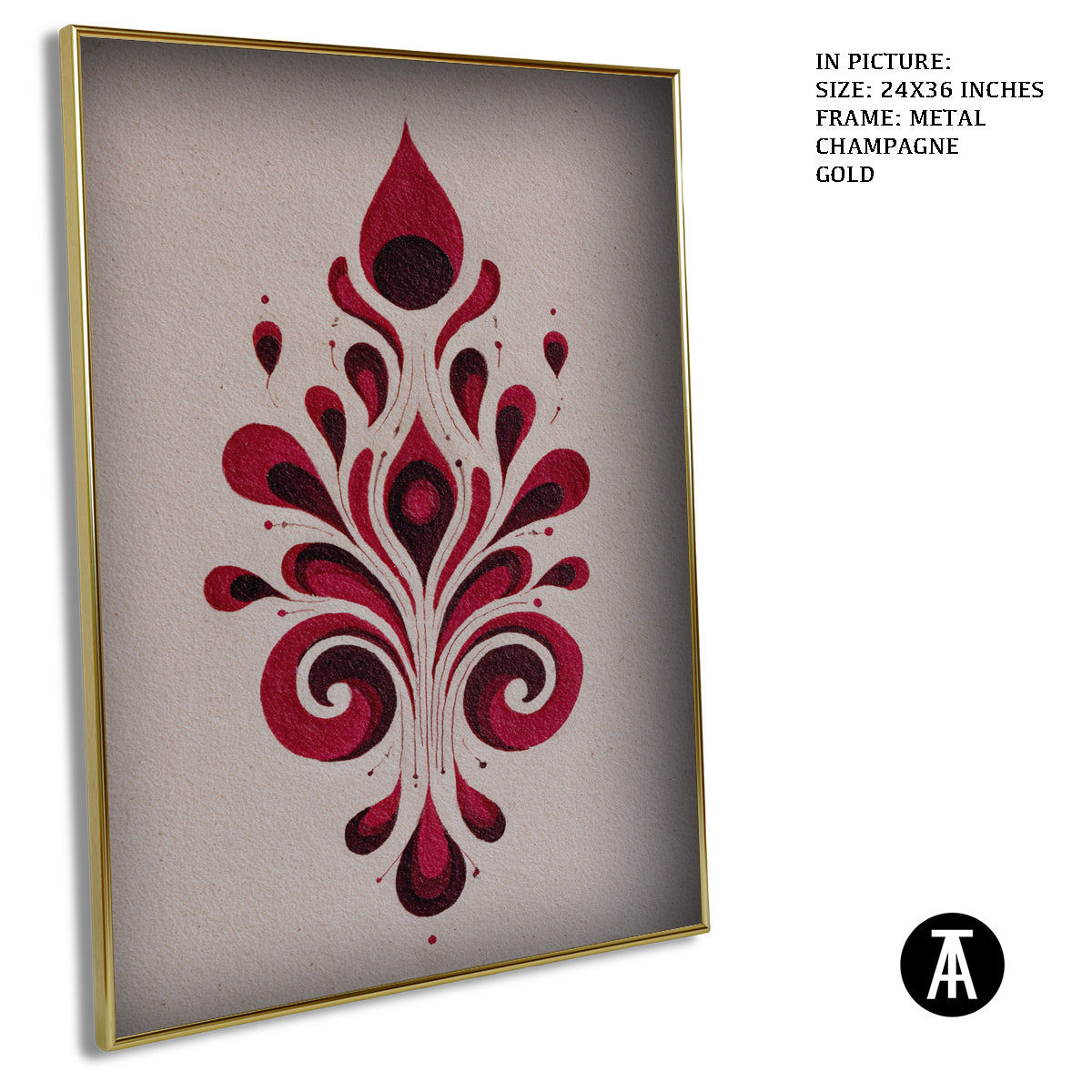 Artwork in Metal Champagne Gold Frame