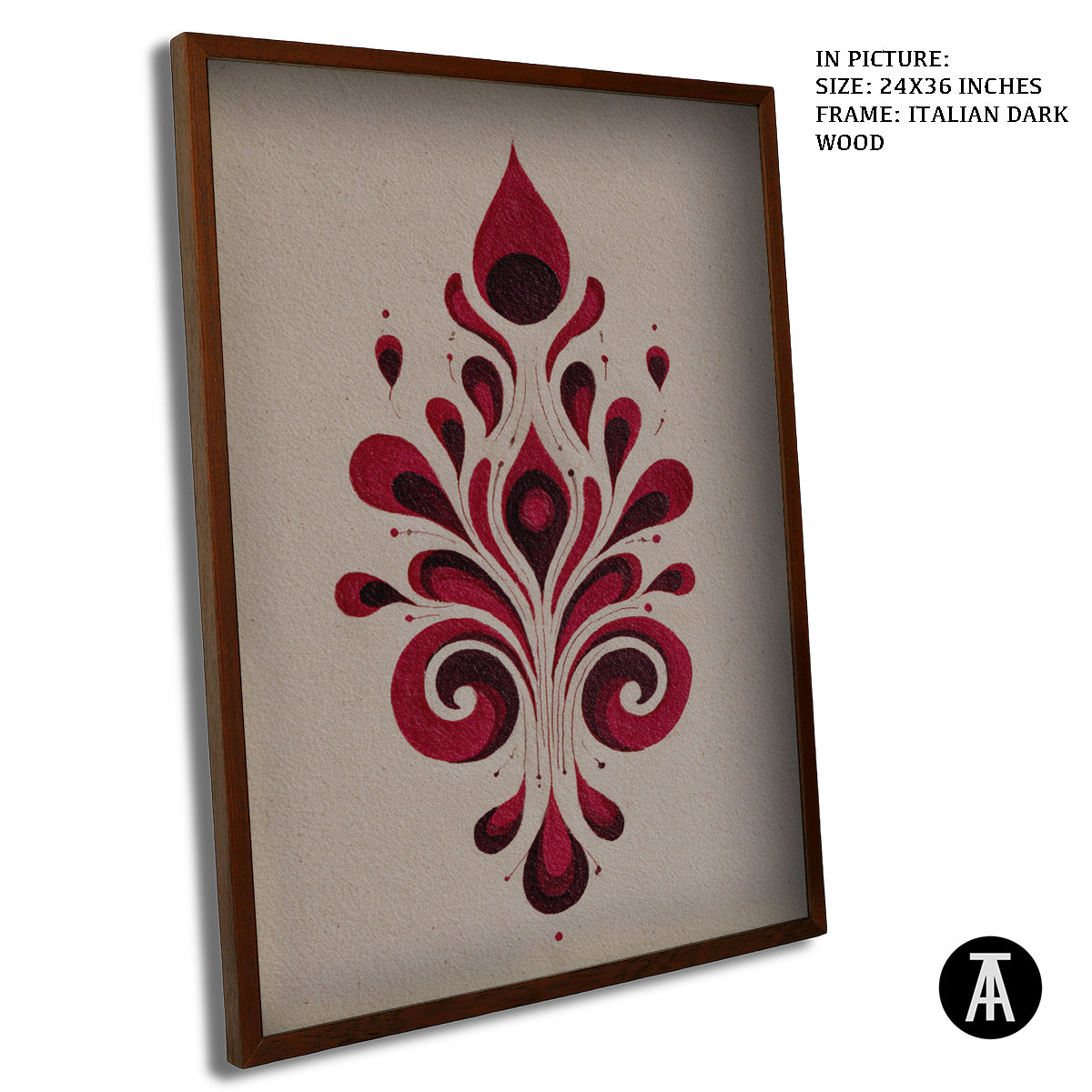 Artwork in Dark Wood Frame