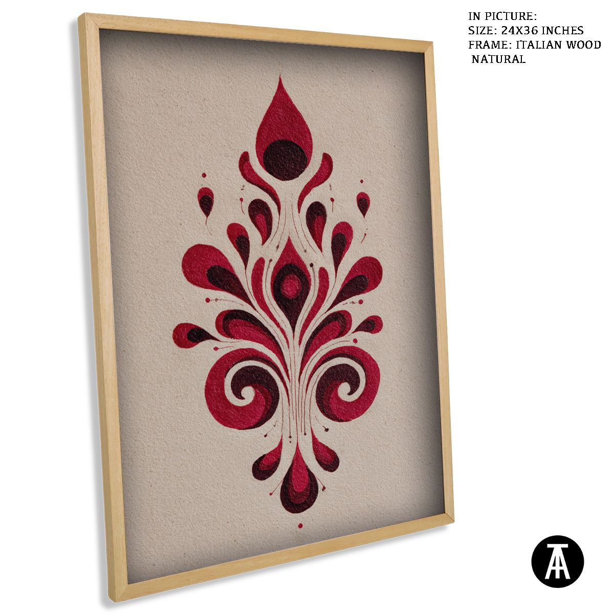 Artwork in Natural Wood Frame