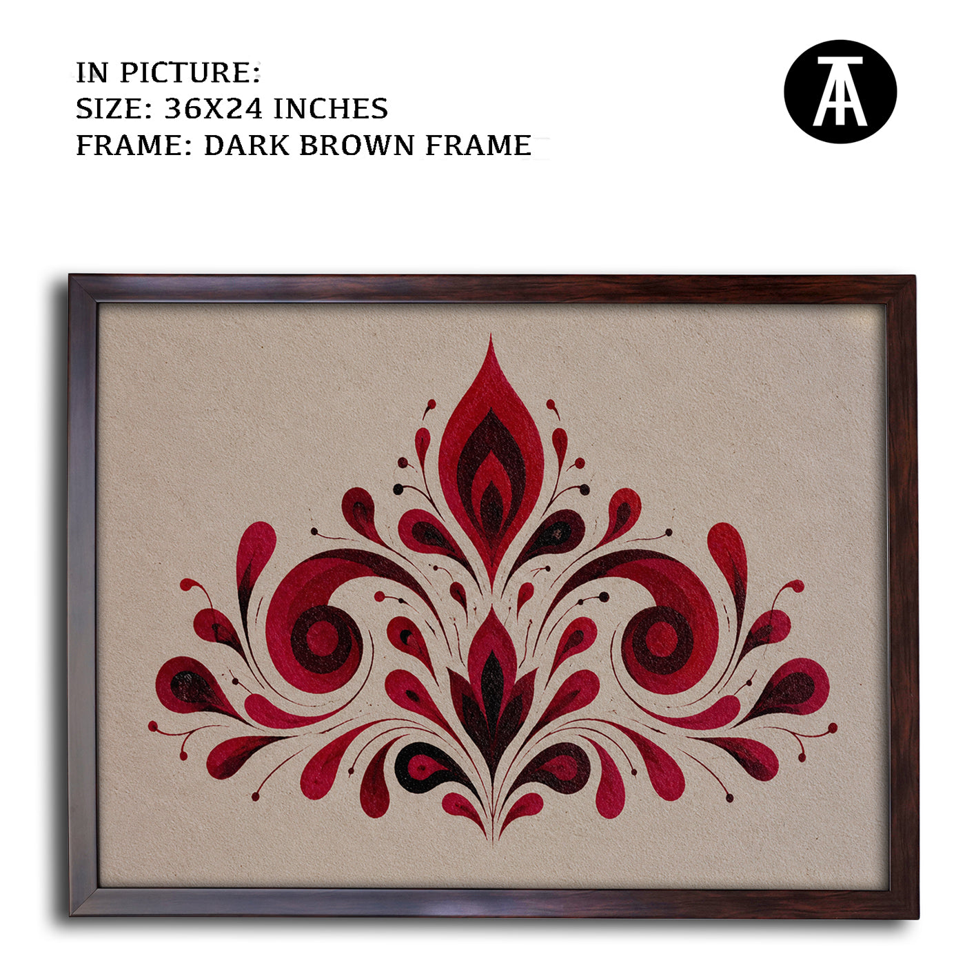 Artwork in Dark Brown Frame