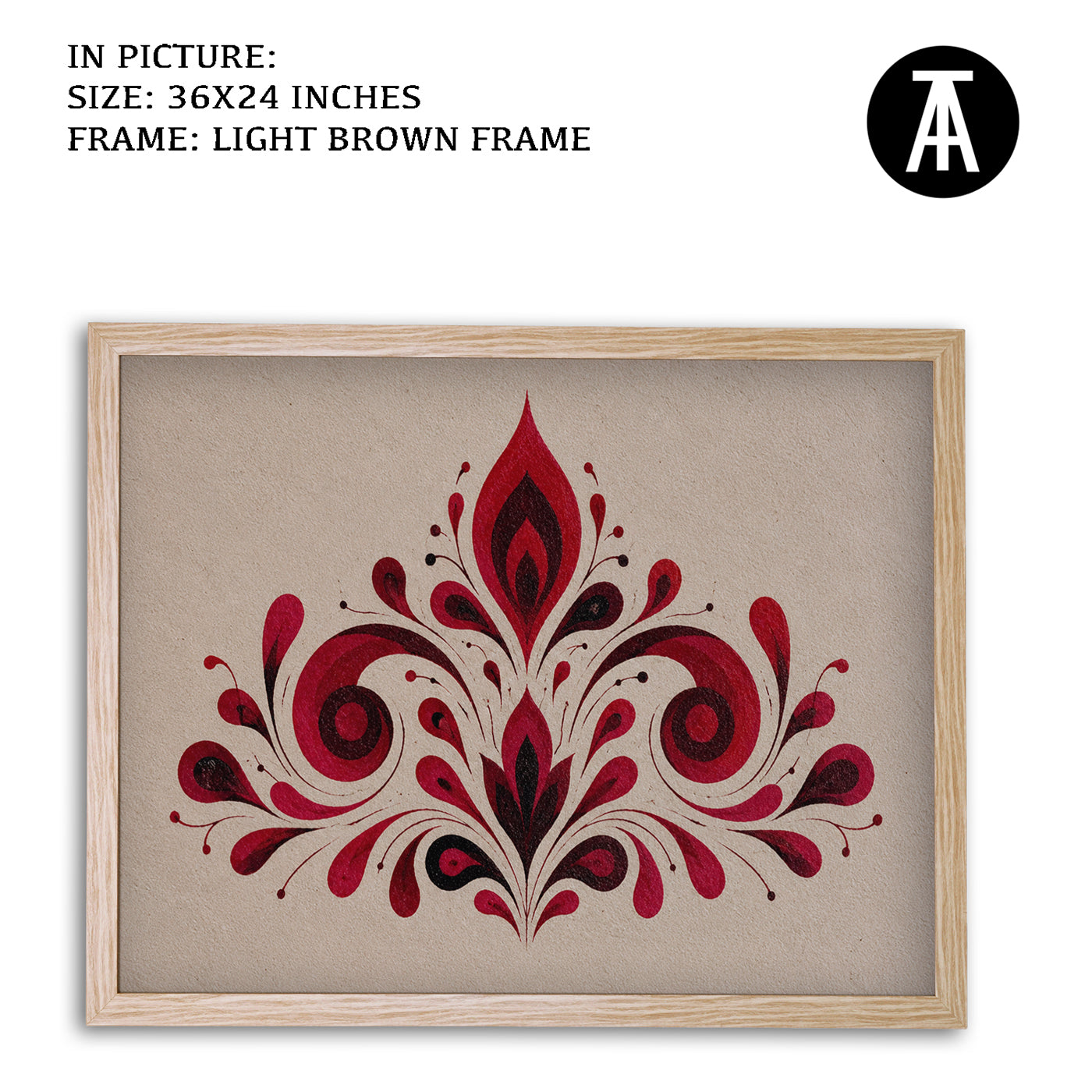 Artwork in Light Brown Frame