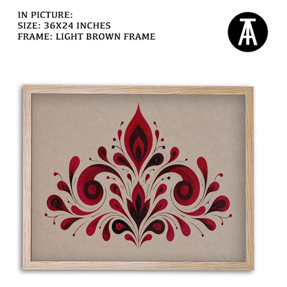 Artwork in Light Brown Frame