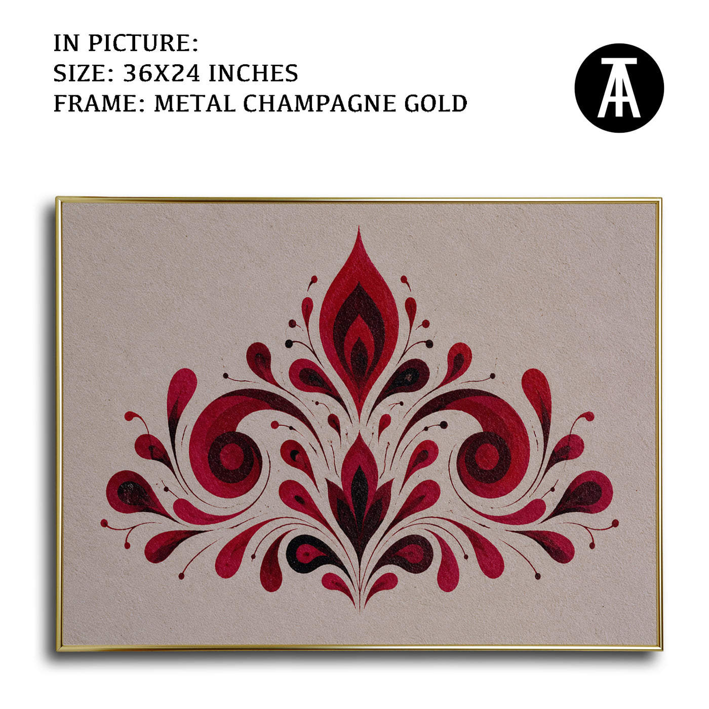 Artwork in Metal Champagne Gold Frame