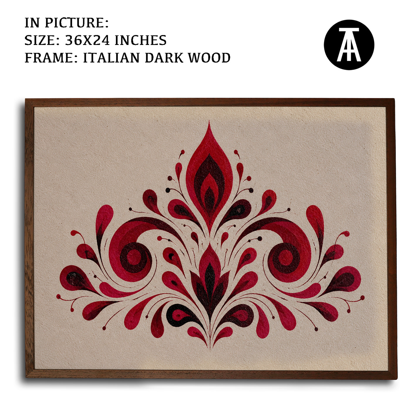 Artwork in Dark Wood Frame