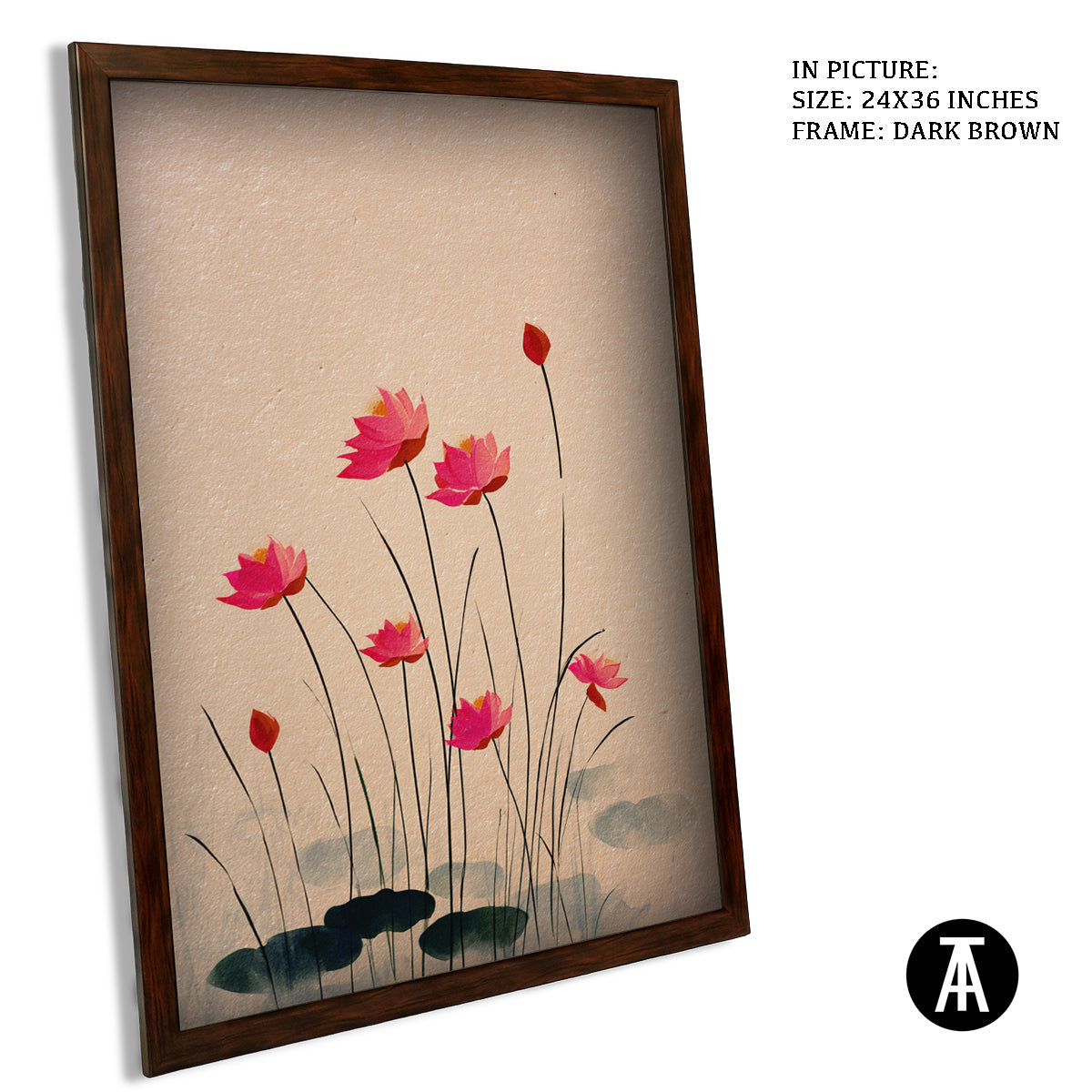 Artwork in Dark Brown Frame