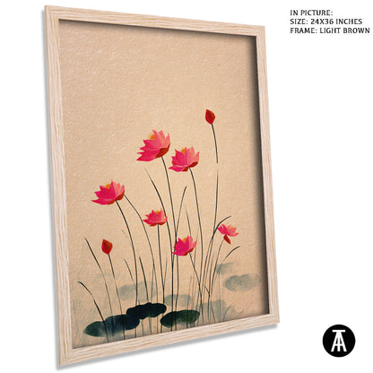 Artwork in Light Brown Frame