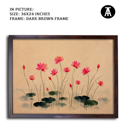 Artwork in Dark Brown Frame