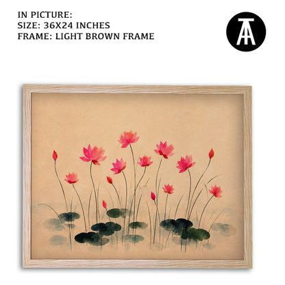 Artwork in Light Brown Frame