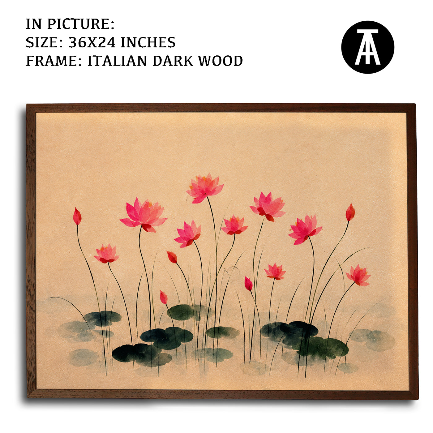 Artwork in Dark Wood Frame