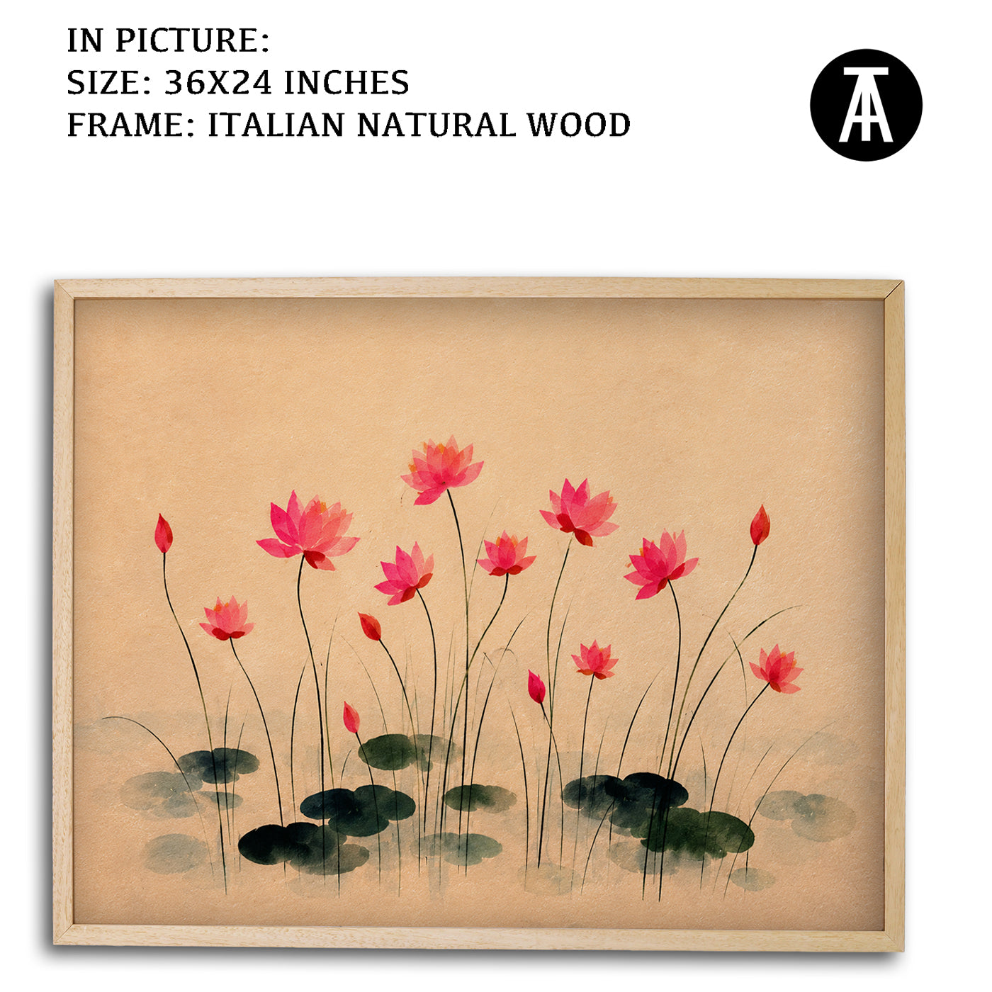 Artwork in Natural Wood Frame
