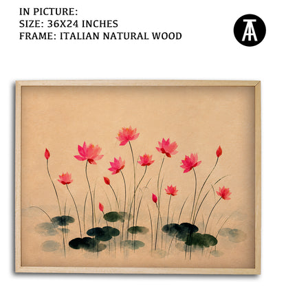 Artwork in Natural Wood Frame