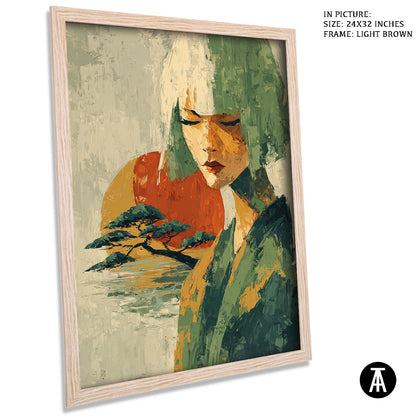 Artwork in Dark Brown Frame