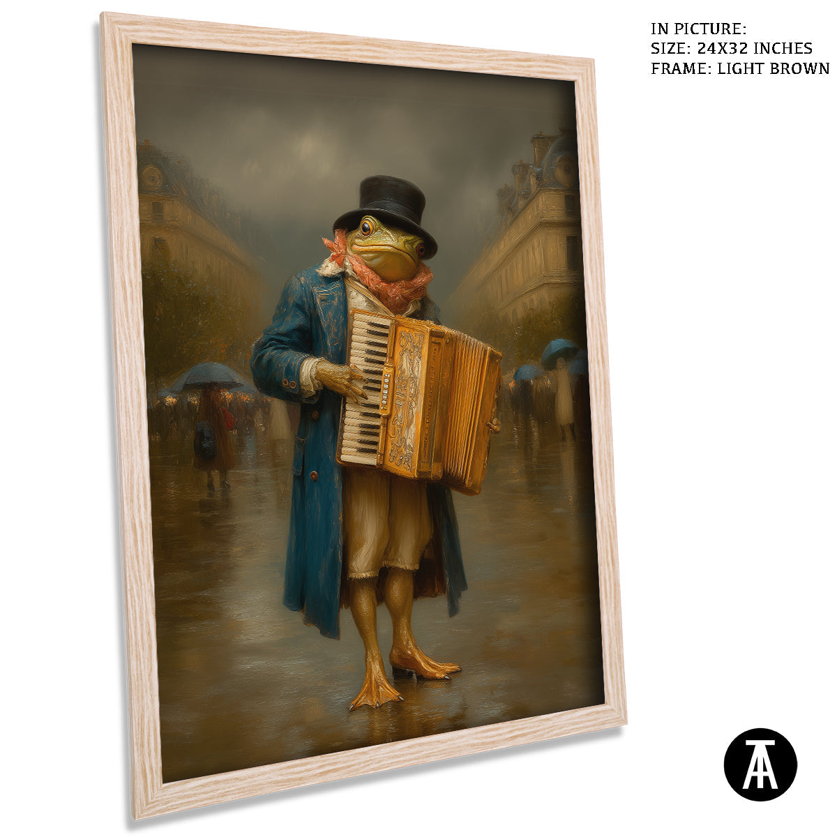 Artwork in Light Brown Frame