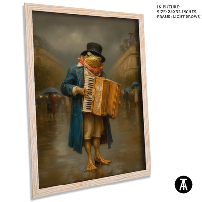 Artwork in Light Brown Frame