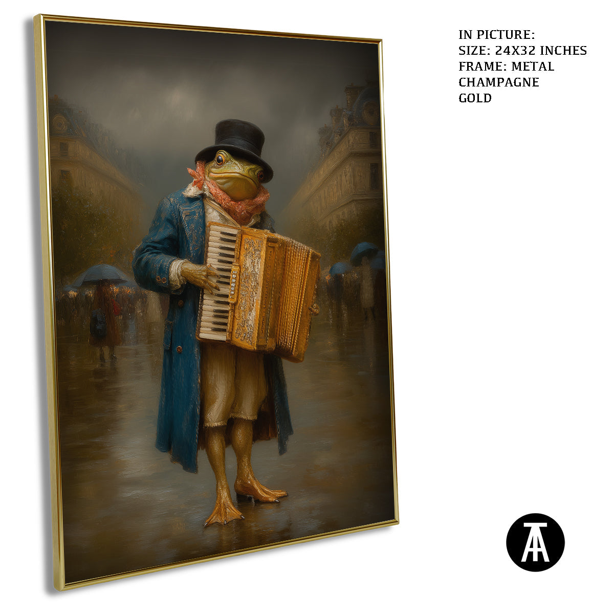 Artwork in Metal Champagne Gold Frame