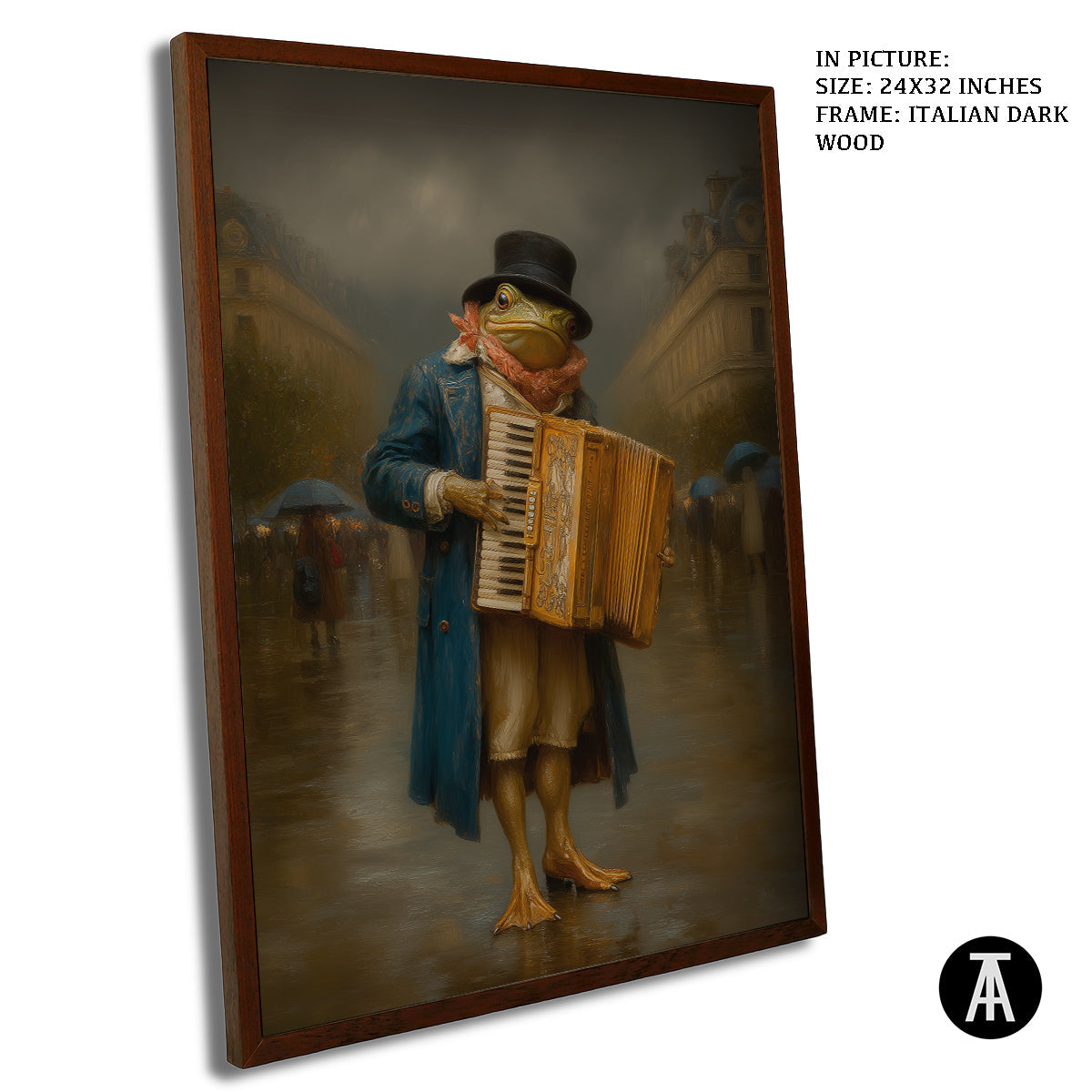 Artwork in Dark Wood Frame