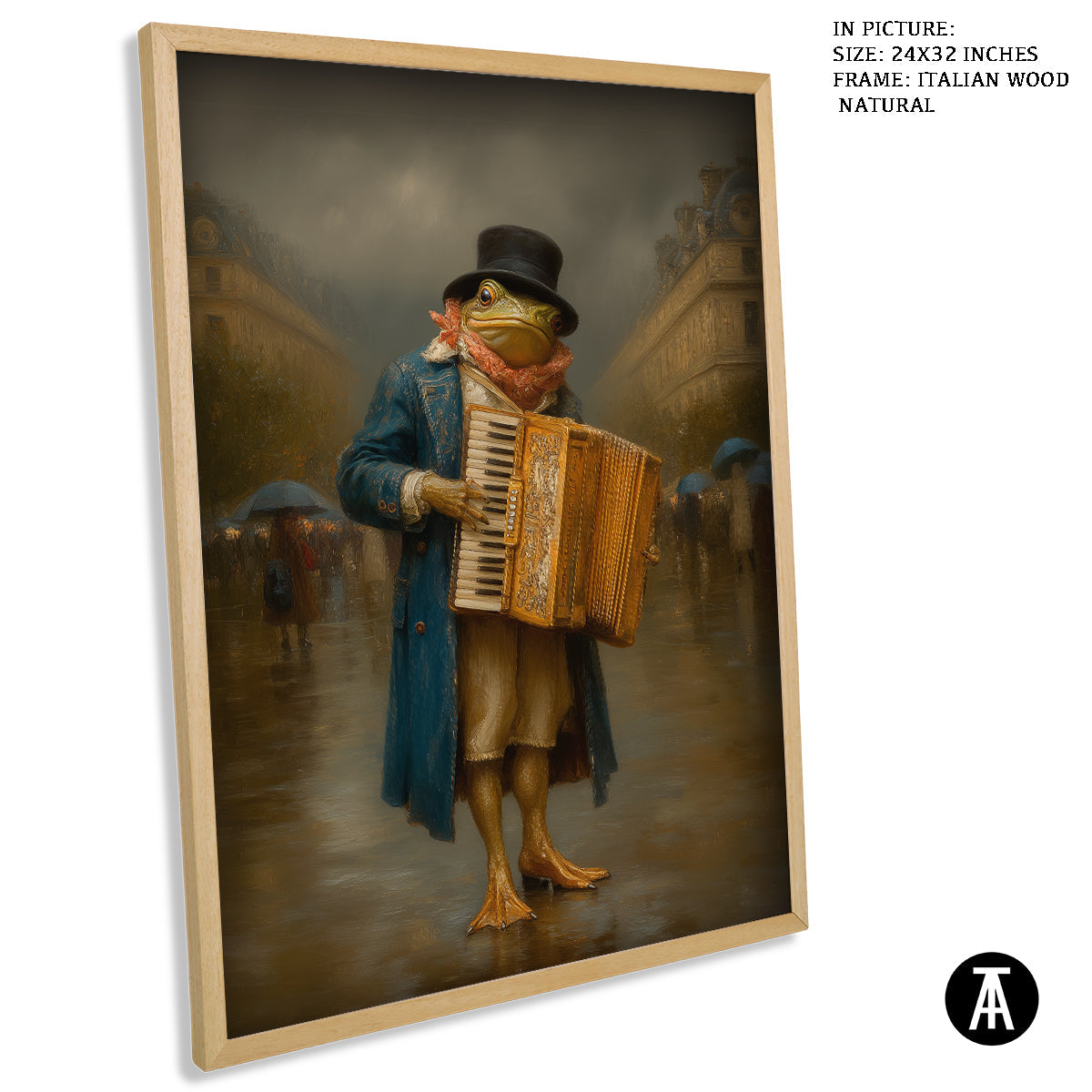 Artwork in Natural Wood Frame