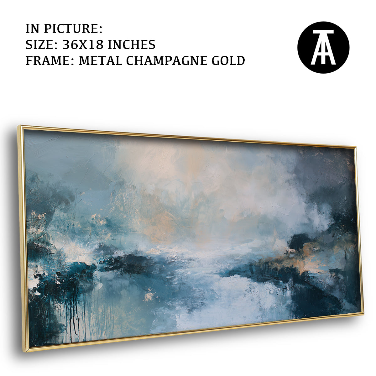 Artwork in Metal Champagne Gold Frame