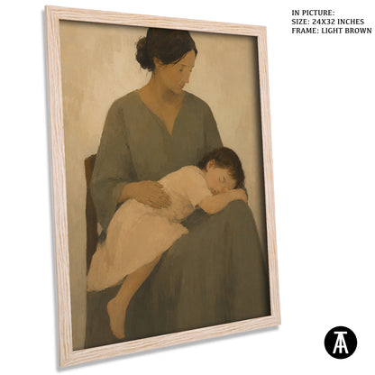 Artwork in Light Brown Frame