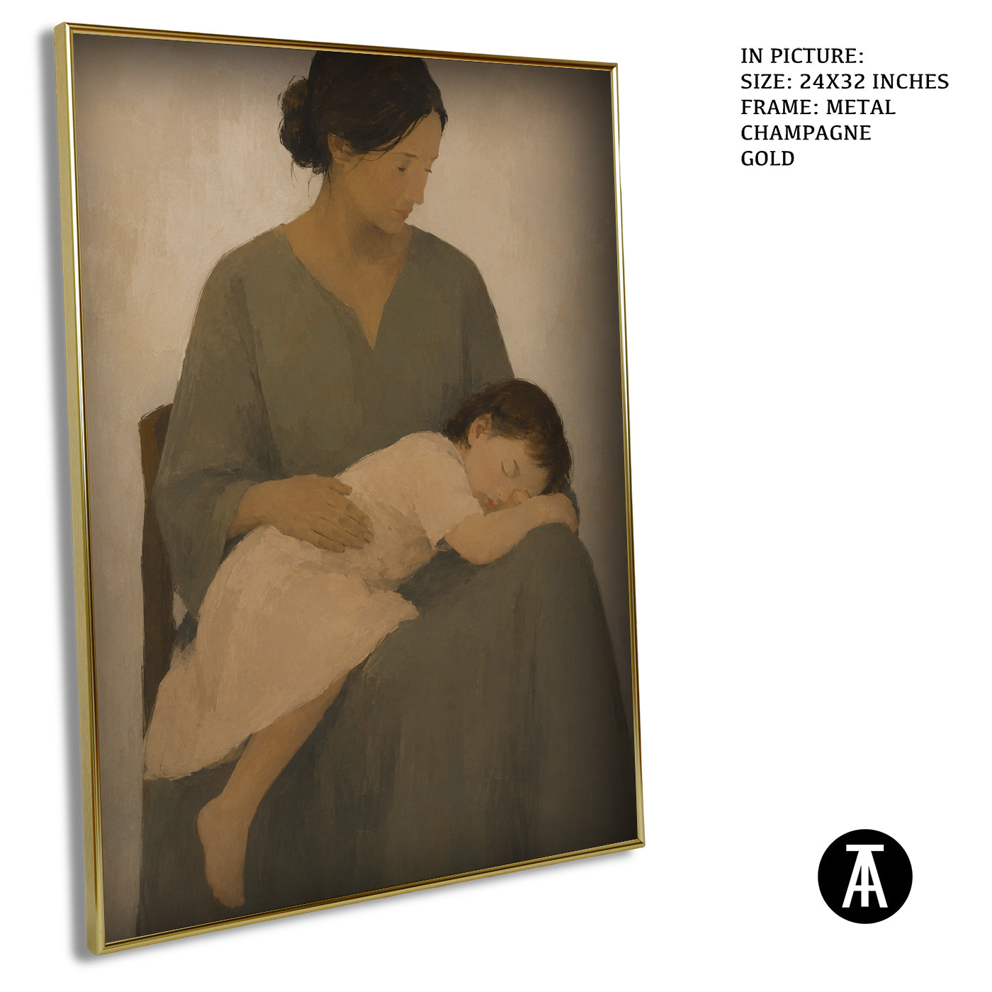Artwork in Metal Champagne Gold Frame