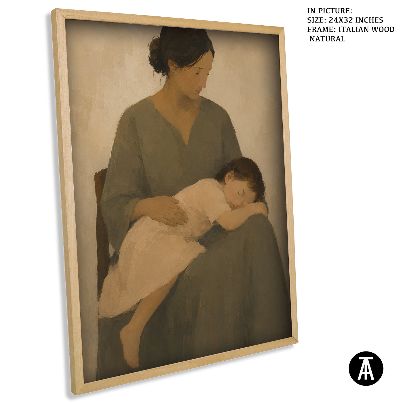 Artwork in Natural Wood Frame