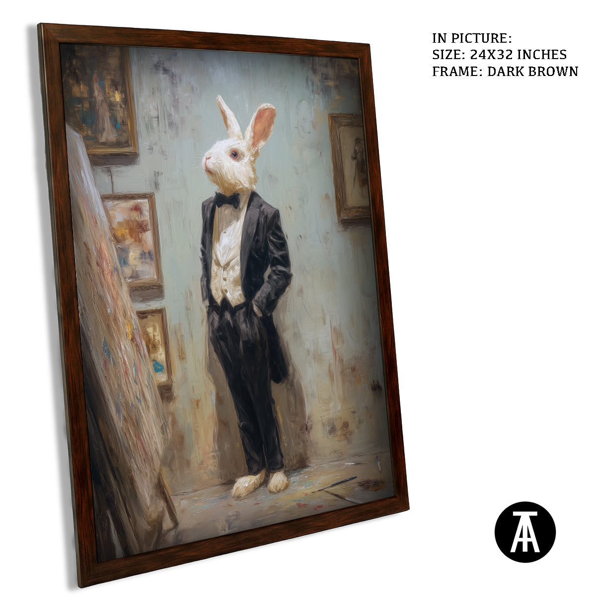 Artwork in Dark Brown Frame