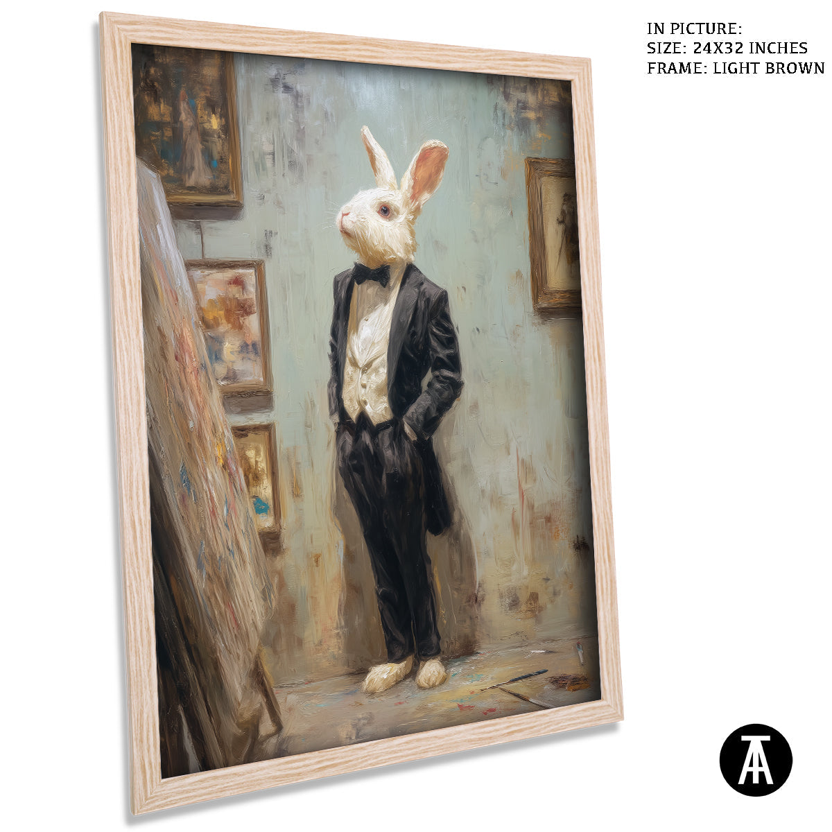 Artwork in Light Brown Frame