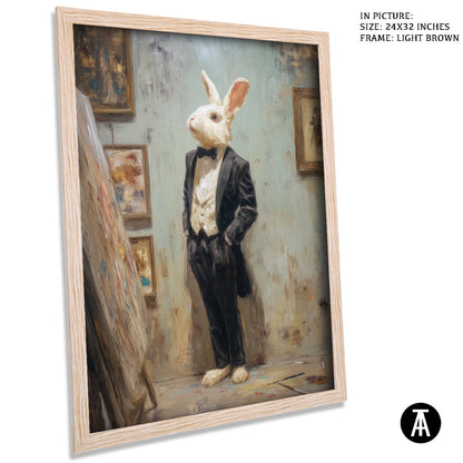 Artwork in Light Brown Frame