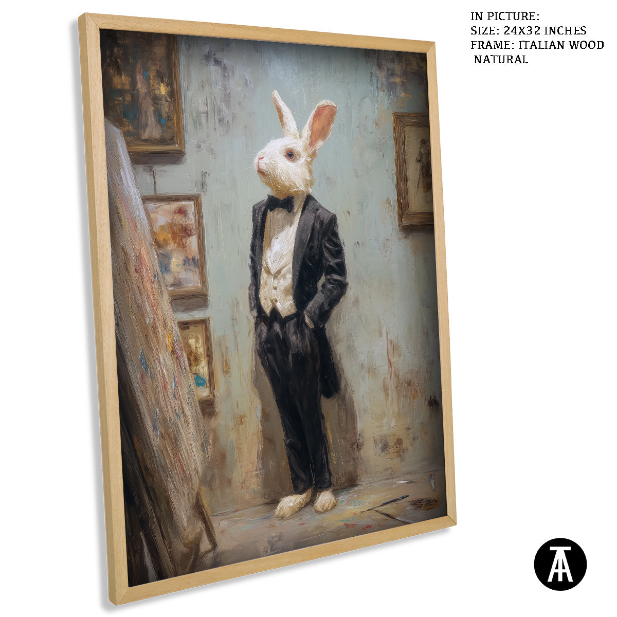 Artwork in Natural Wood Frame