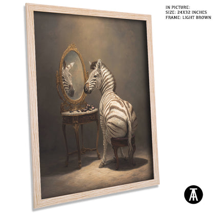 Artwork in Light Brown Frame