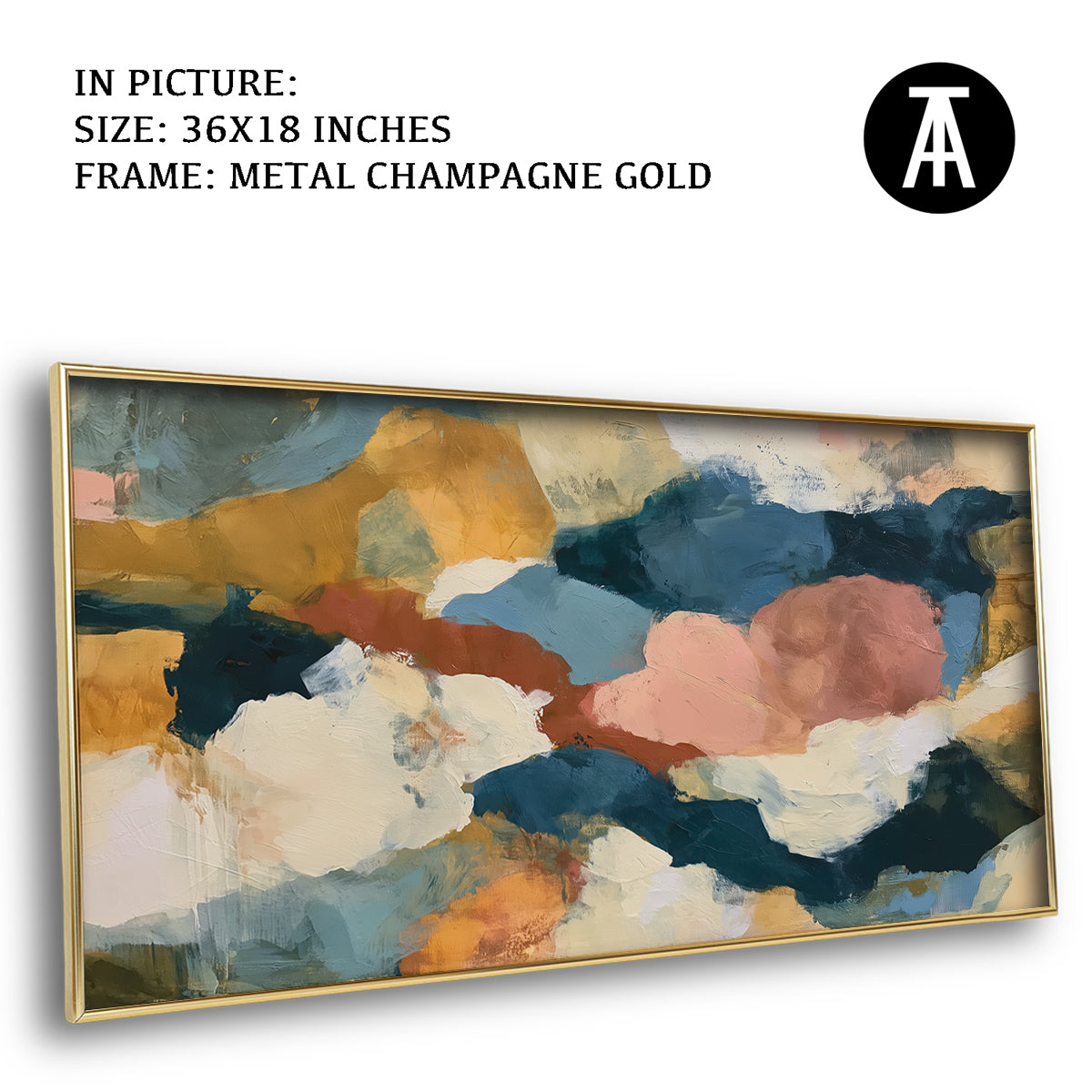 Artwork in Metal Champagne Gold Frame