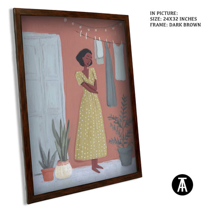 Artwork in Dark Brown Frame