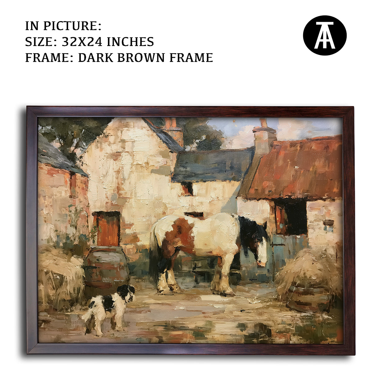 Artwork in Dark Brown Frame