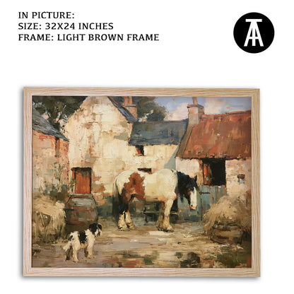 Artwork in Light Brown Frame