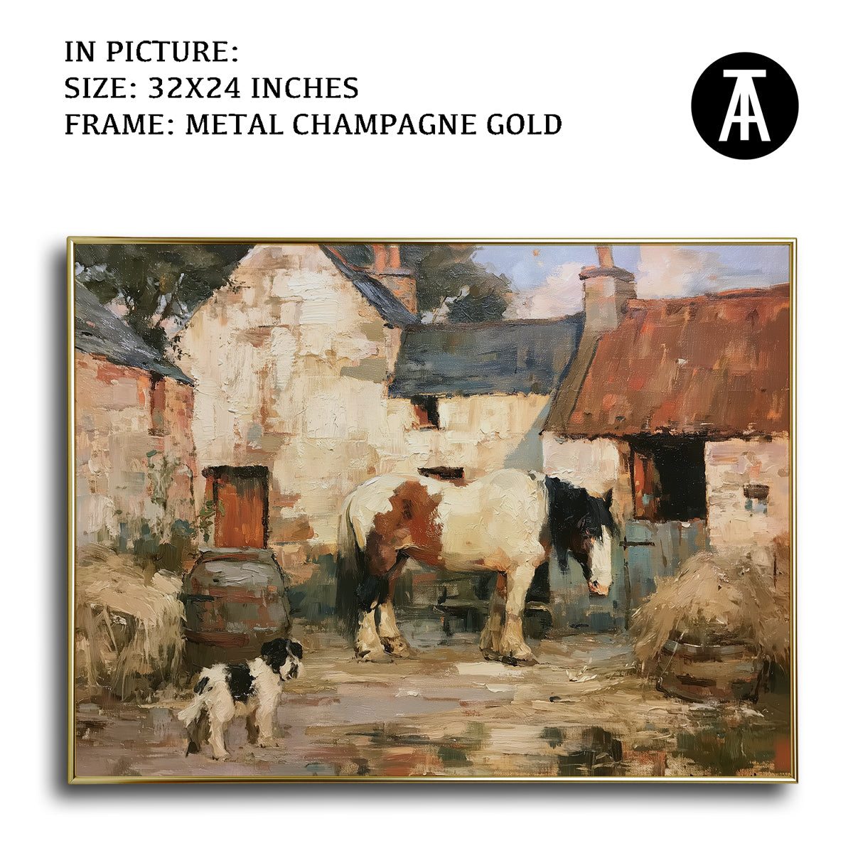 Artwork in Metal Champagne Gold Frame