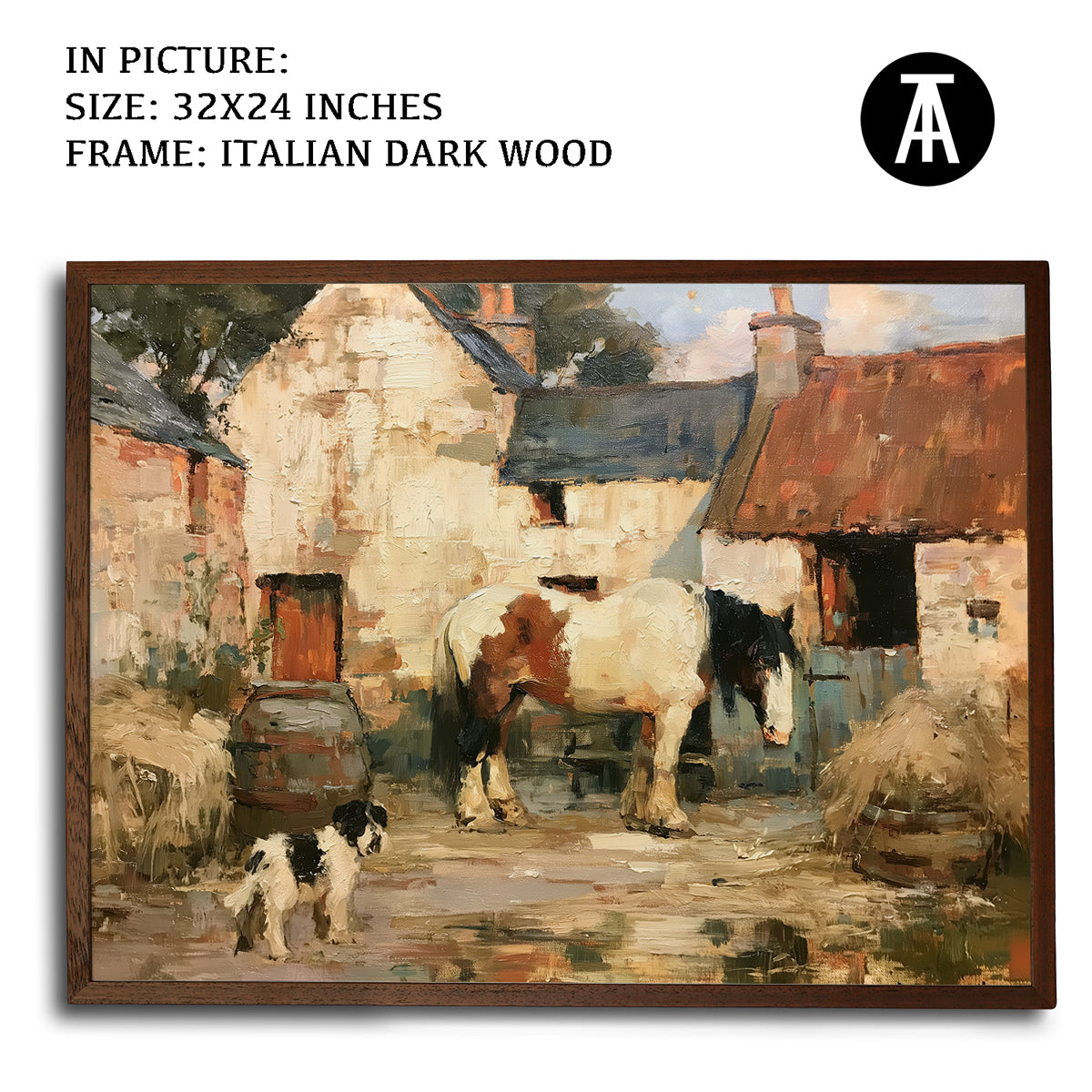 Artwork in Dark Wood Frame